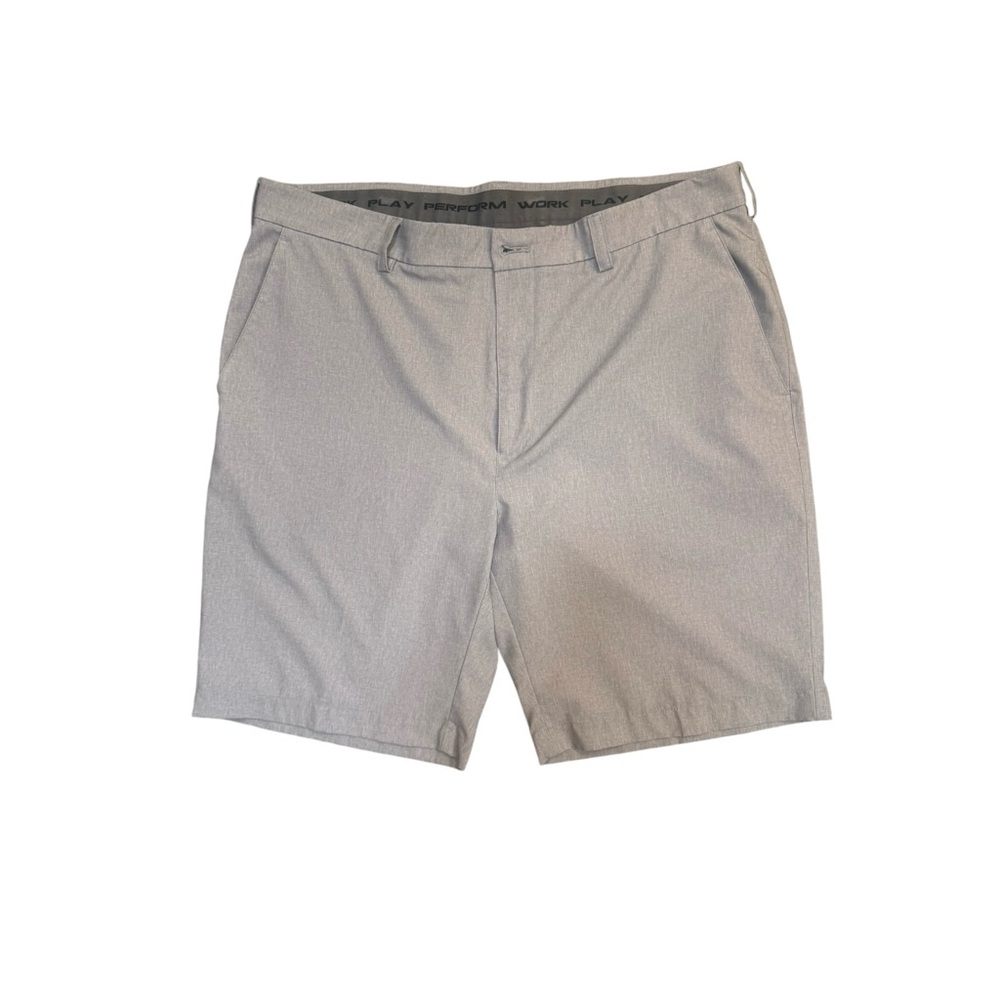 Roundtree & Yorke Grey Performance Golf Shorts Men’s 38 Stretch Flat Front